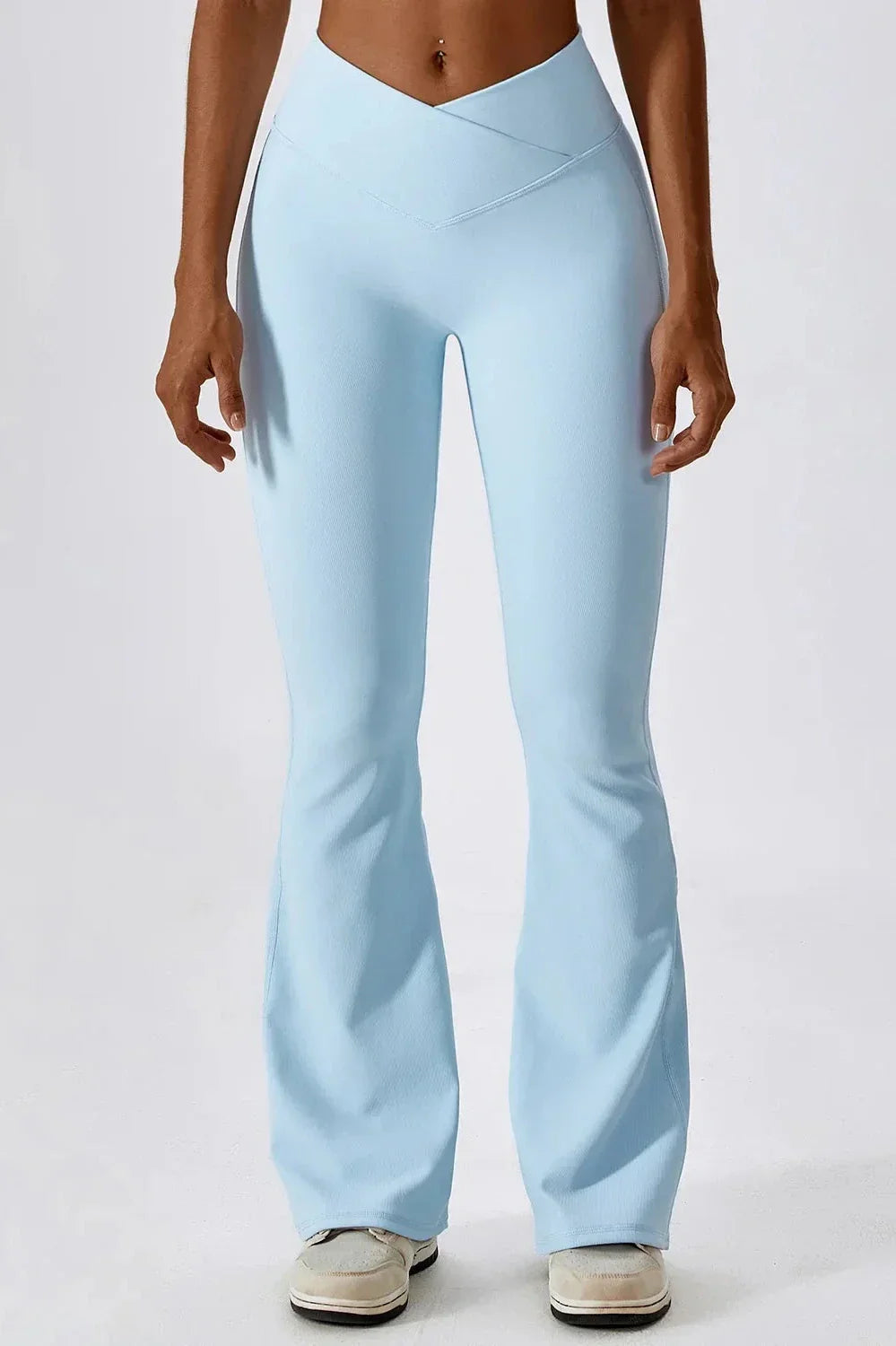 Dames set – flare legging en high-neck top, stretch en comfortabel