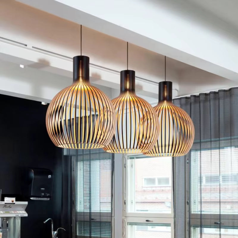 Bamboe hanglamp rond – Handgemaakt, natuurlijk design, Ø35/45 cm