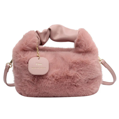 Dames crossbody tas – fluffy, zacht materiaal, verstelbare band, stijlvol