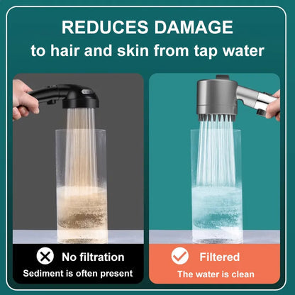 Douchkop met filter – Massagefunctie, krachtig waterstraal, ABS kunststof, 24 cm