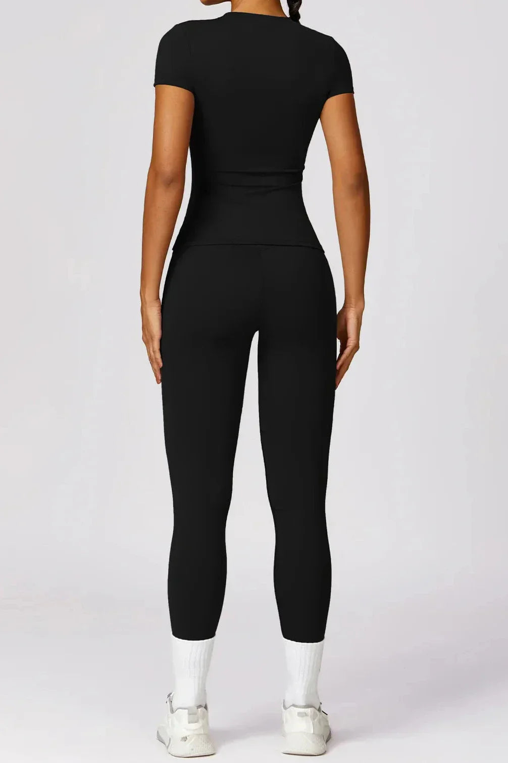 Dames sportset – seamless legging en T-shirt, high-waist en stretch