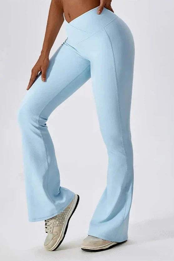 Dames set – flare legging en high-neck top, stretch en comfortabel