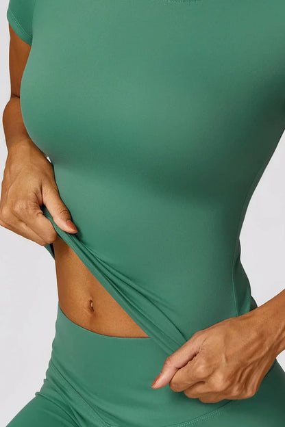 Dames sportset – seamless legging en T-shirt, high-waist en stretch