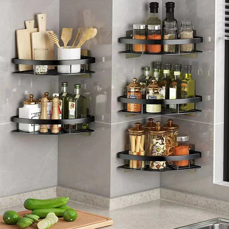 AlumiFix Douche Hoekrek – Aluminium Wandplank zonder Boren