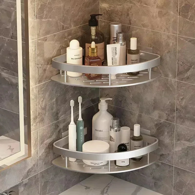 AlumiFix Douche Hoekrek – Aluminium Wandplank zonder Boren