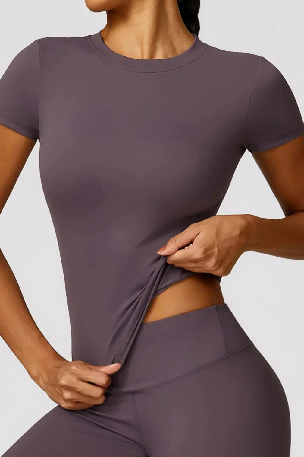 Dames sportset – seamless legging en T-shirt, high-waist en stretch