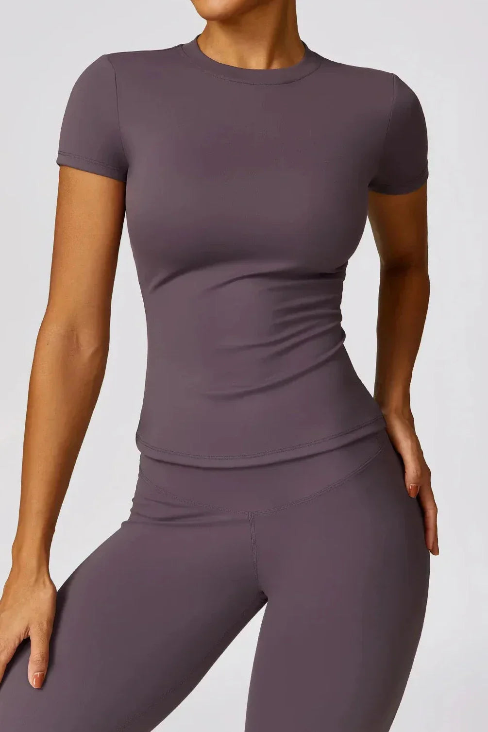 Dames sportset – seamless legging en T-shirt, high-waist en stretch