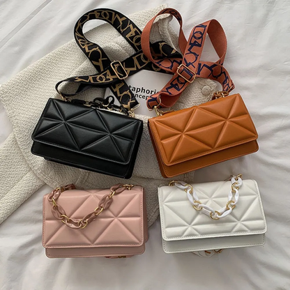 Dames handtas – gewatteerd, met kettingriem, crossbody, stijlvol