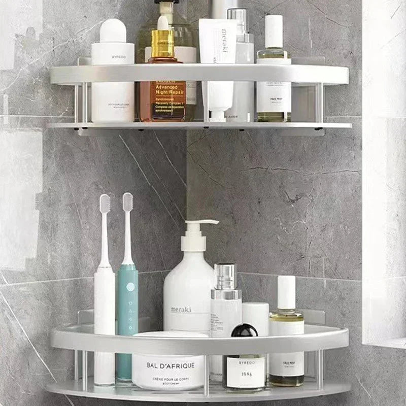 AlumiFix Douche Hoekrek – Aluminium Wandplank zonder Boren
