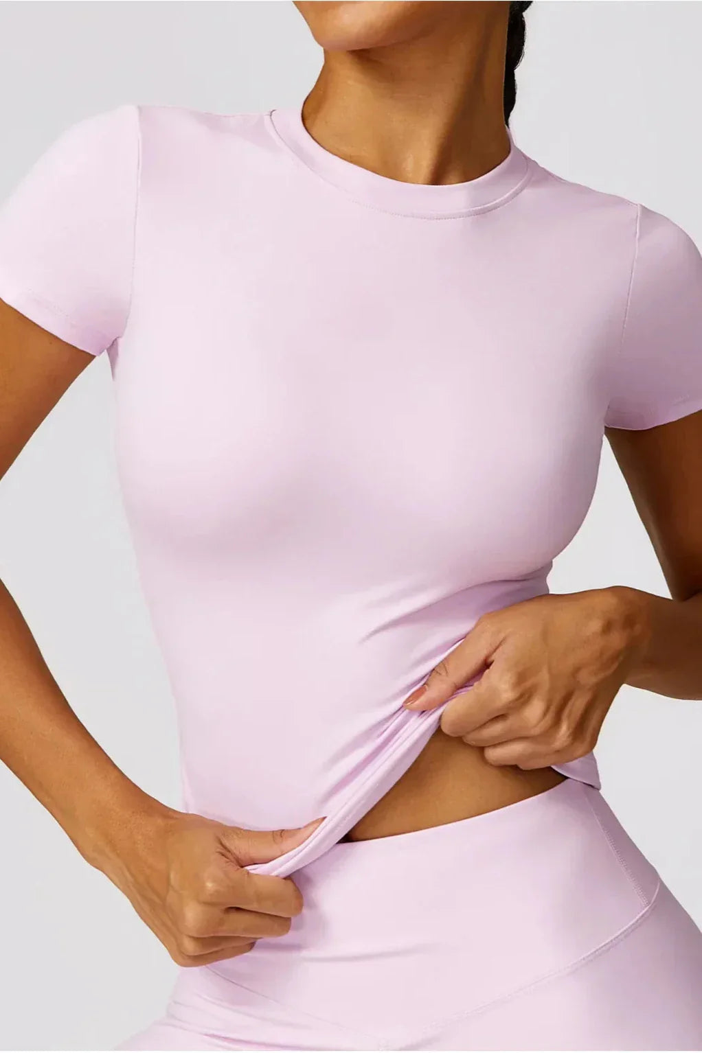 Dames sportset – seamless legging en T-shirt, high-waist en stretch