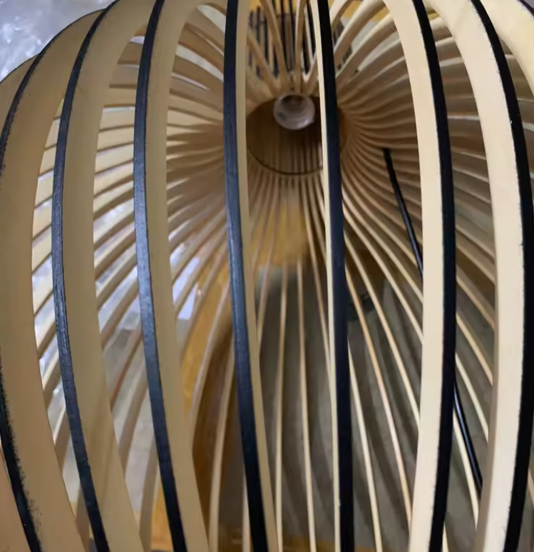 Bamboe hanglamp rond – Handgemaakt, natuurlijk design, Ø35/45 cm