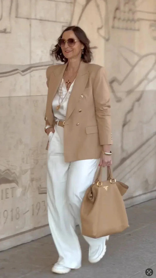 Sophie | Elegante Lange Blazer Dames met Dubbele Knoopsluiting 1