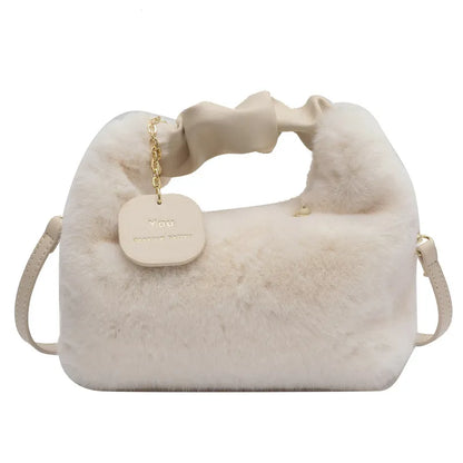 Dames crossbody tas – fluffy, zacht materiaal, verstelbare band, stijlvol