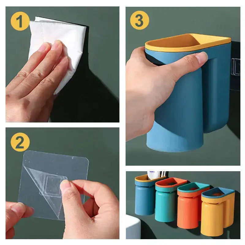 AquaStone | Stylish Space-Saving Wall-Mounted Tandenborstelhouder 10