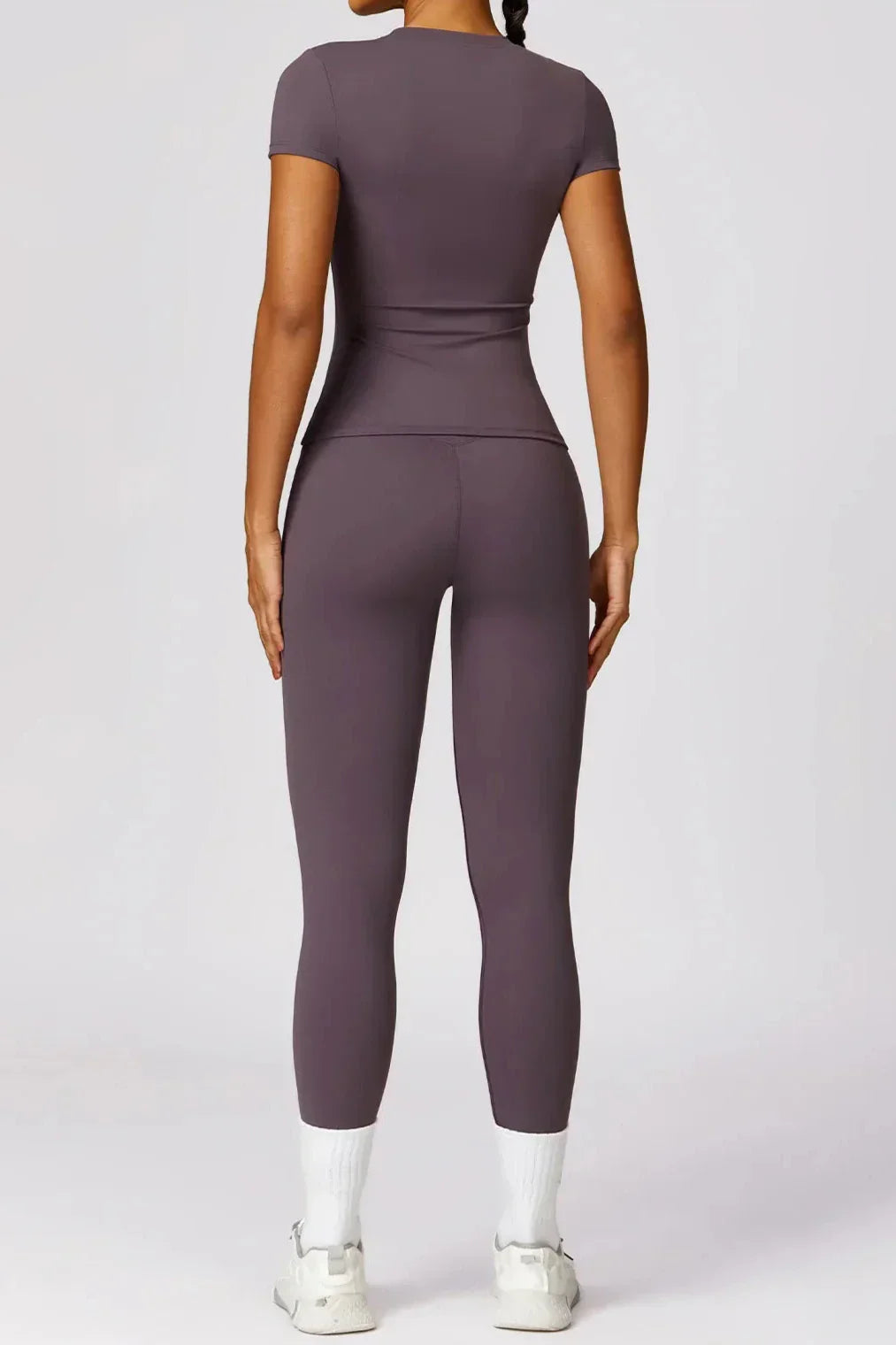 Dames sportset – seamless legging en T-shirt, high-waist en stretch