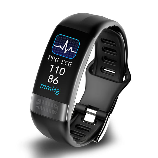 Smartwatch met Bloeddruk- en EKG-Meting – Waterdicht IP67, Geschikt voor Sport & Gezondheid | Compatibel met iOS & Android | In Zwart, Blauw of Rood Siliconen Bandje