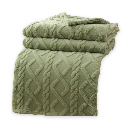 KnuffelWarm – Luxe Dubbellaagse Fleece Deken met Geometrisch Patroon – Extra Zachte Warmte voor Bank, Bed en Reizen