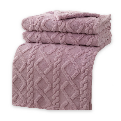 KnuffelWarm – Luxe Dubbellaagse Fleece Deken met Geometrisch Patroon – Extra Zachte Warmte voor Bank, Bed en Reizen