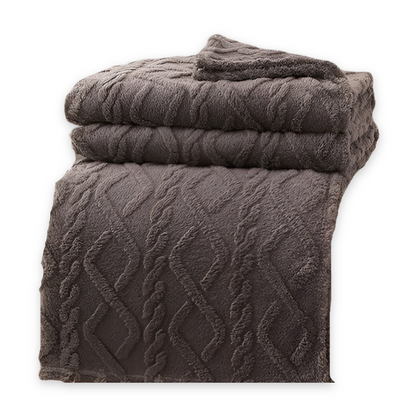 KnuffelWarm – Luxe Dubbellaagse Fleece Deken met Geometrisch Patroon – Extra Zachte Warmte voor Bank, Bed en Reizen