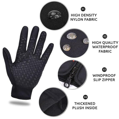 Thermische Winterhandschoenen met Antislip Grip – Warme Fleece Binnenvoering voor Fietsen, Hardlopen & Wintersport | Unisex – Maat S t/m XL