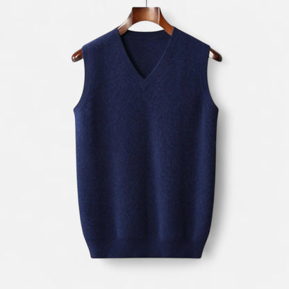 Heren merinowol V-hals-gilet