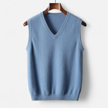Heren merinowol V-hals-gilet