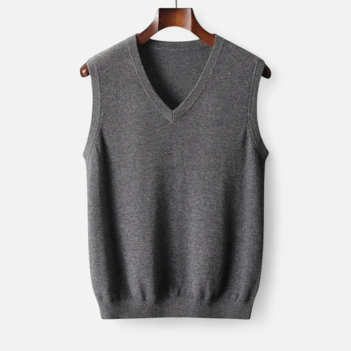 Heren merinowol V-hals-gilet