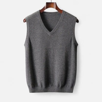 Heren merinowol V-hals-gilet