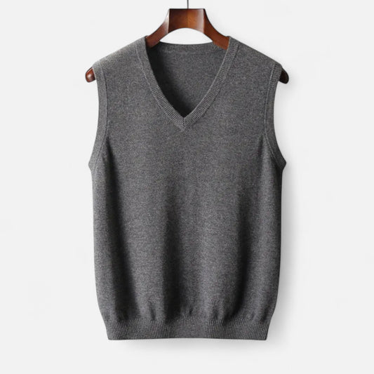 Heren merinowol V-hals-gilet