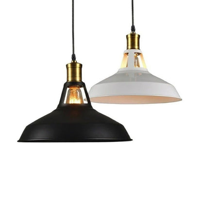 Noirlo Vintage Metalen Hanglamp – Verstelbare Industriële Lamp met Zwart of Wit Design