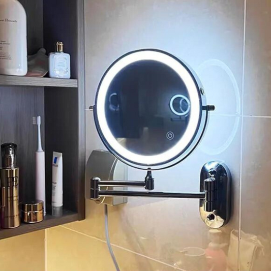 LED make-up spiegel met vergroting – Oplaadbaar, wandmontage & dimbaar licht