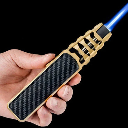 Windproof Torch Lighter met 1300°C Blauwe Vlam – Navulbaar Butaan Gasbrander in Luxe Cadeauverpakking
