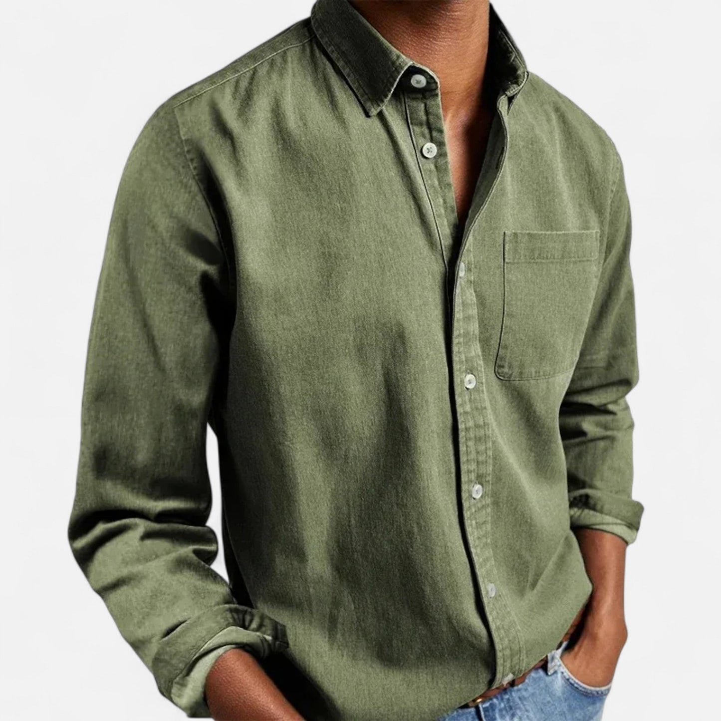 Heren Effen Langarmshirt