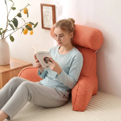 LuxeNest | Ergonomic Comfortable Reading Cushion with Side Pocket 7