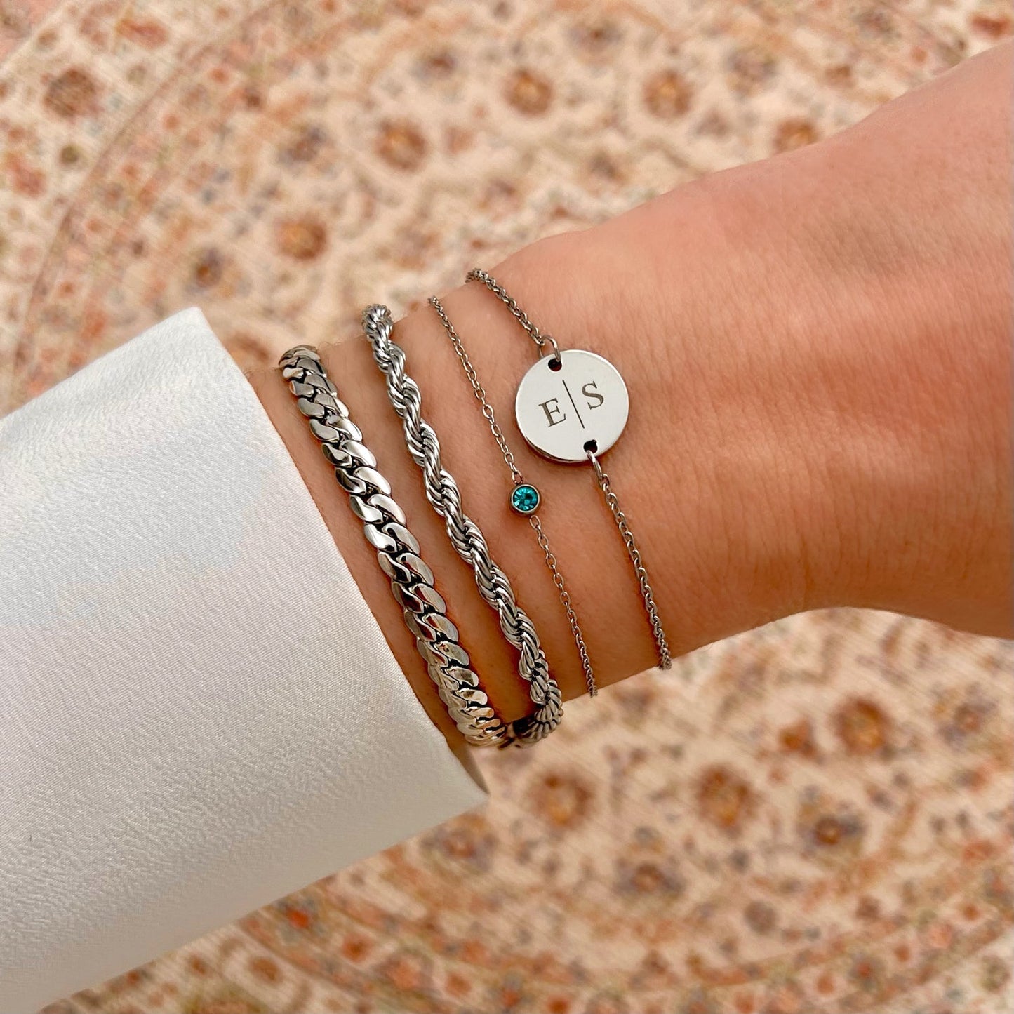 Geboortesteen Armband – Verstelbare Armband van Verguld 925 Sterling Zilver in Goud of Zilver | 12 Symbolische Steenkleuren per Geboortemaand | Luxe Verpakking