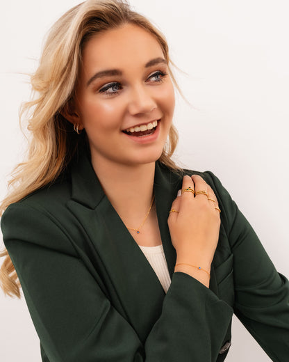 Geboortesteen Armband – Verstelbare Armband van Verguld 925 Sterling Zilver in Goud of Zilver | 12 Symbolische Steenkleuren per Geboortemaand | Luxe Verpakking