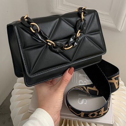 Dames handtas – gewatteerd, met kettingriem, crossbody, stijlvol