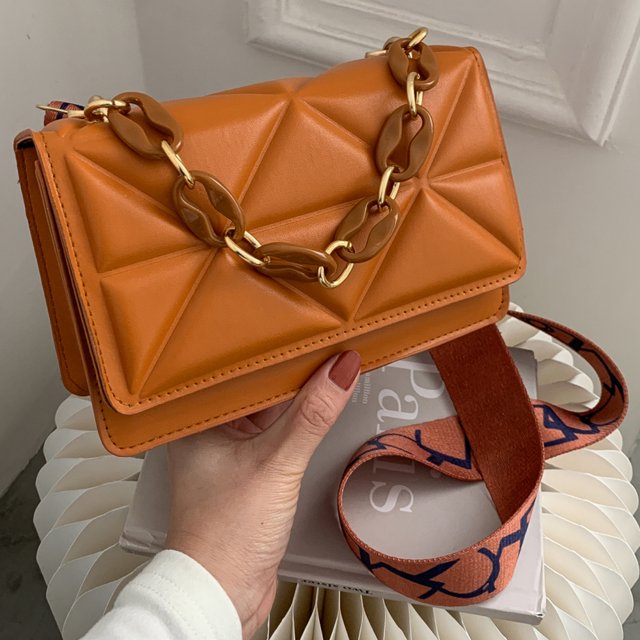 Dames handtas – gewatteerd, met kettingriem, crossbody, stijlvol