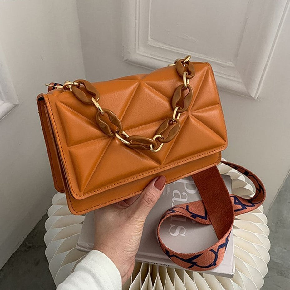 Dames handtas – gewatteerd, met kettingriem, crossbody, stijlvol