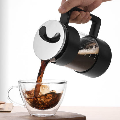 French press koffiezetter 1000ml – hittebestendige glazen pot met roestvrijstalen filter – geschikt voor koffie en thee – koud en warm gebruik