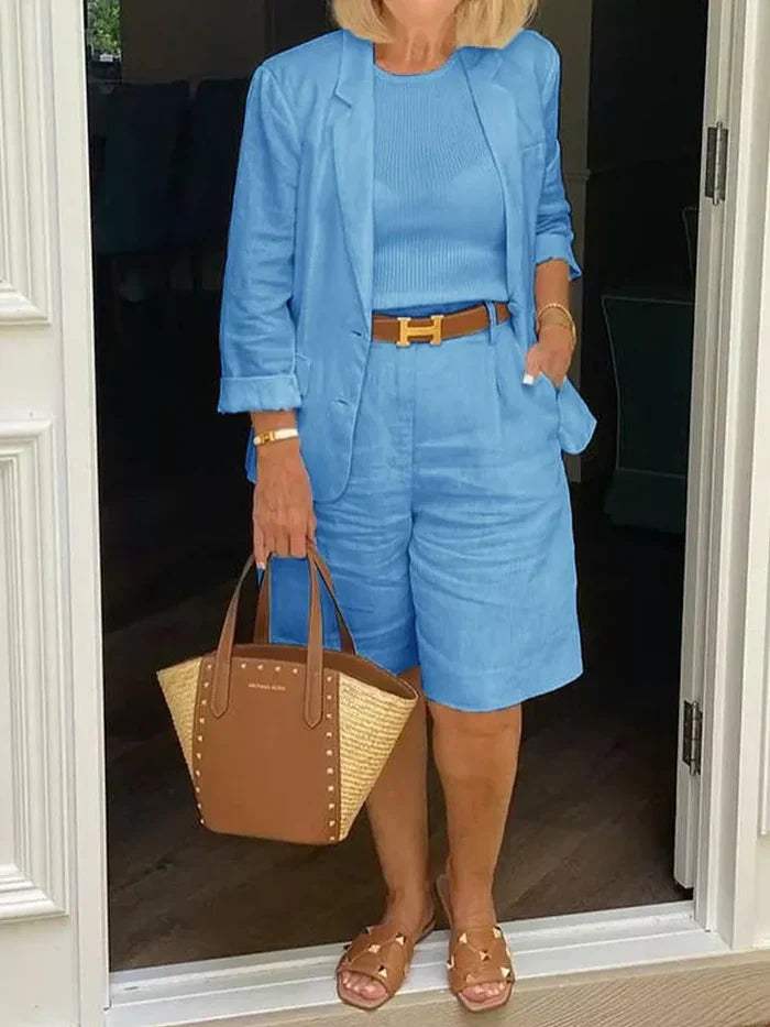 Sophie | Elegante Katoenen Blazer Set voor Warme Dagen 3