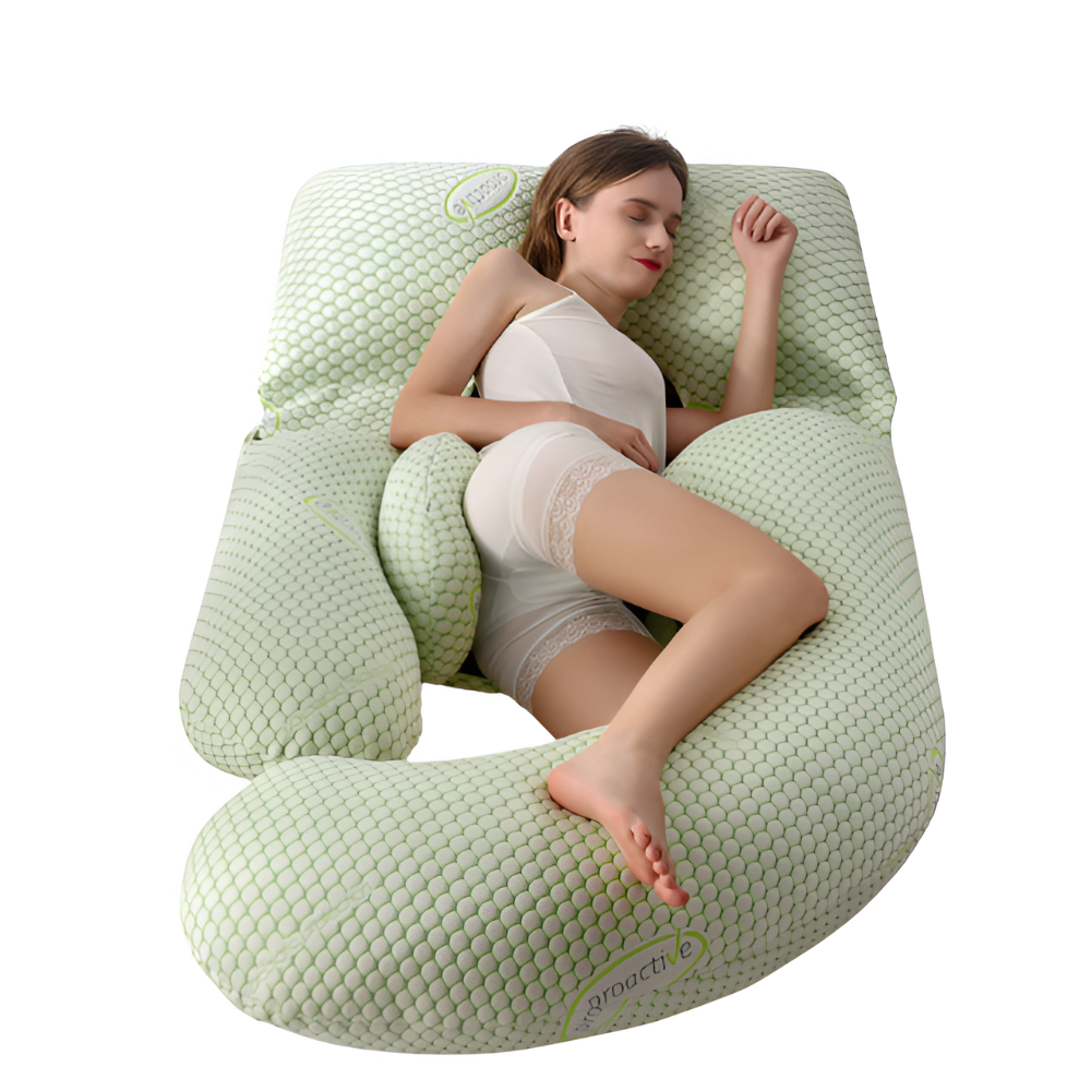 U-vorm Lichaamskussen – Ergonomisch, Ademend & Wasbaar 82×168 cm