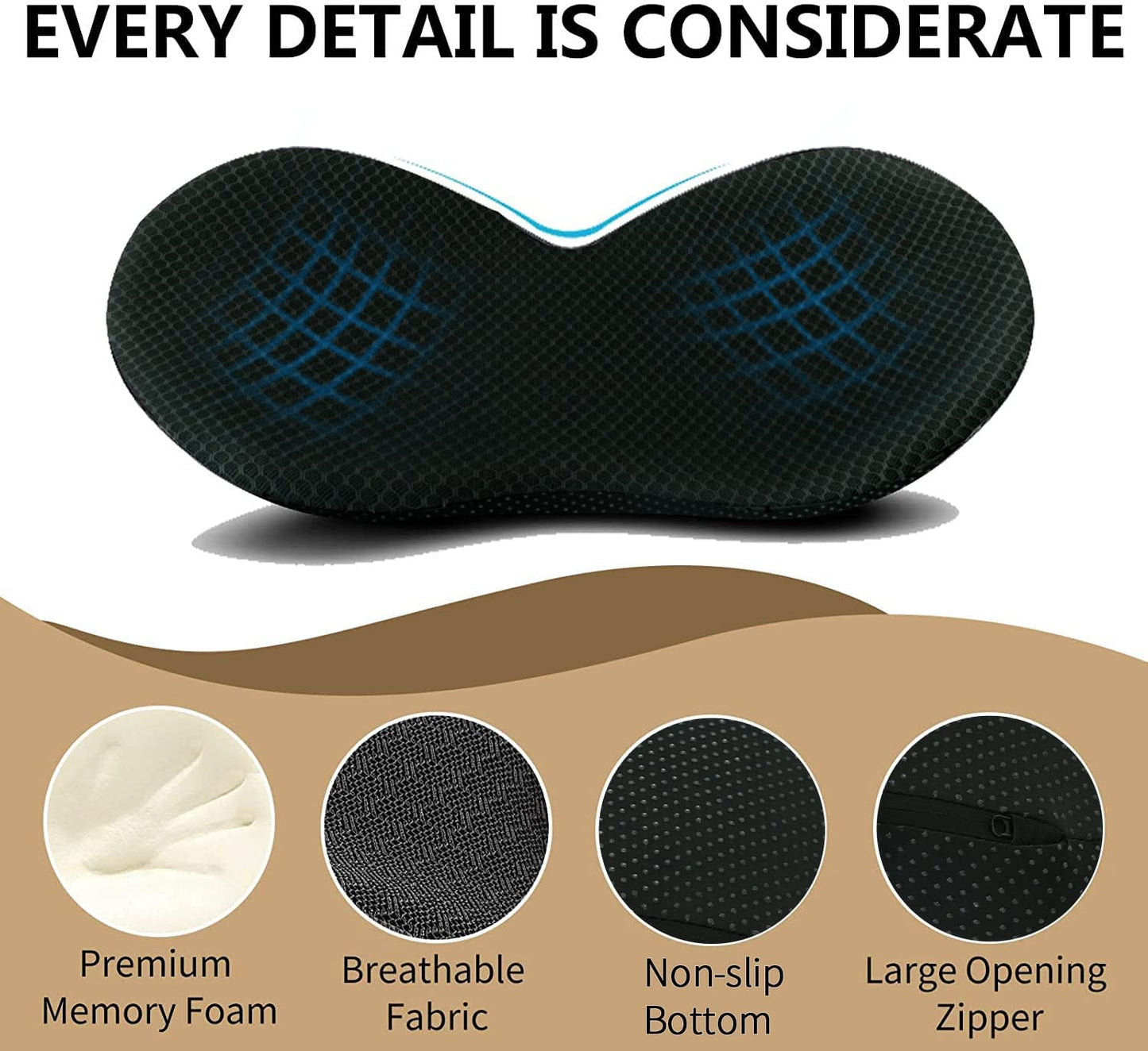 Autostoelverhoger met Memory Foam – Zitkussen van 9 cm Hoog voor Kleinere Bestuurders | Ergonomisch & Ademend – Zwart, Rood, Beige of Bruin