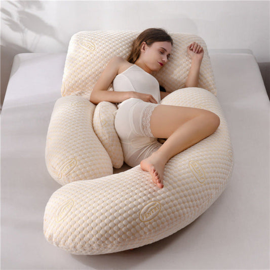U-vorm Lichaamskussen – Ergonomisch, Ademend & Wasbaar 82×168 cm