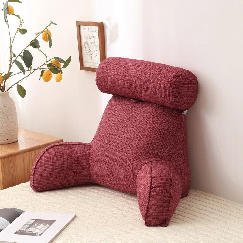 LuxeNest | Ergonomic Comfortable Reading Cushion with Side Pocket 3