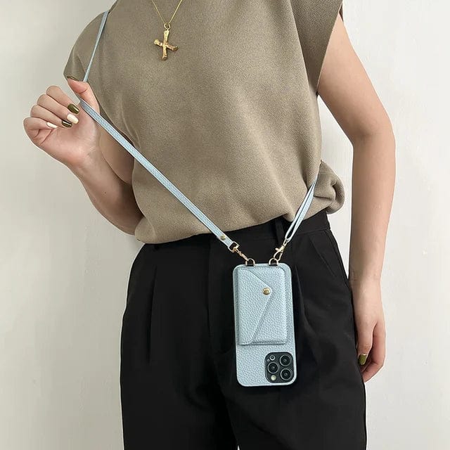Telefoonhoes met Schouderband – Luxe PU-Leren Crossbody Hoesje met Pasjeshouder & Verstelbare Riem