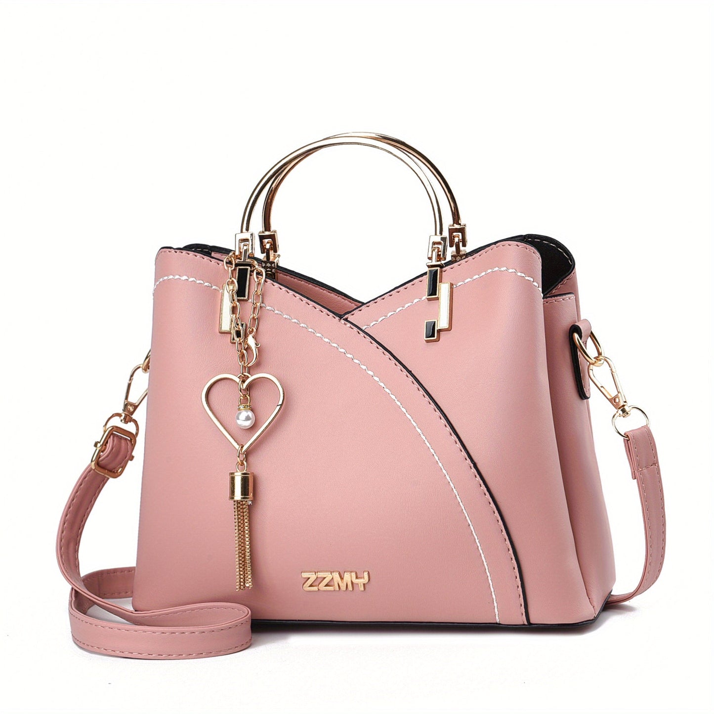 Dames handtas – kleurblok design, kwast details, ruim, stijlvol