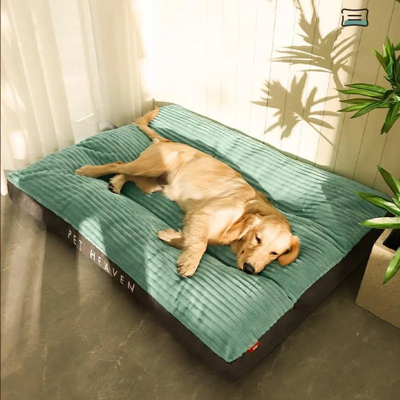 Hondenbed – Orthopedisch winterbed met afneembare hoes, grijs of lichtgroen, M-XL