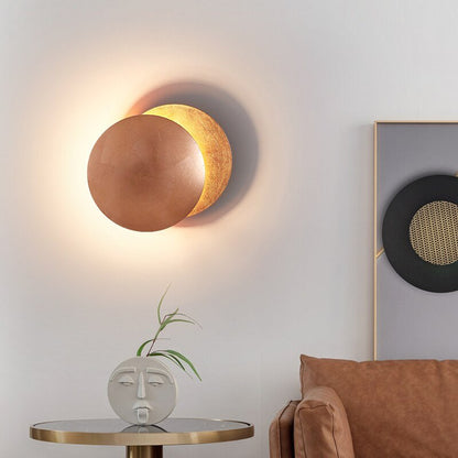 Eclipse LED Wandlamp – Gouden Zonsverduistering Design voor Luxe Sfeerverlichting