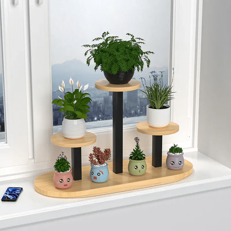 Houten Plantenstandaard – Duurzame Binnen Plantenhouder voor Woonkamer & Home Office